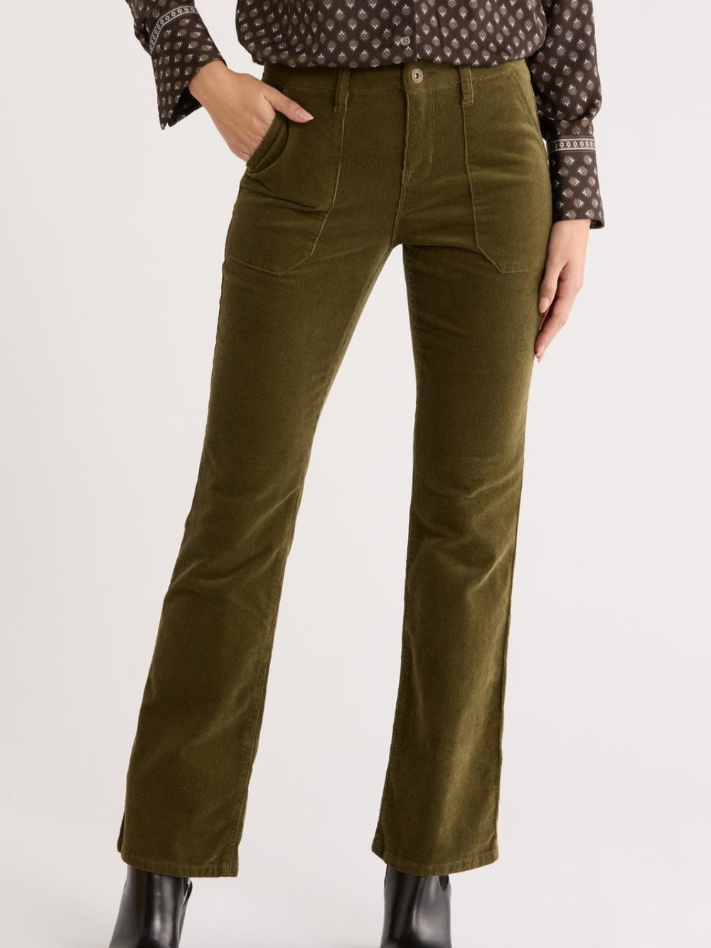 Sanctuary Braxton Olive Green Corduroy Bootcut Jeans 29
